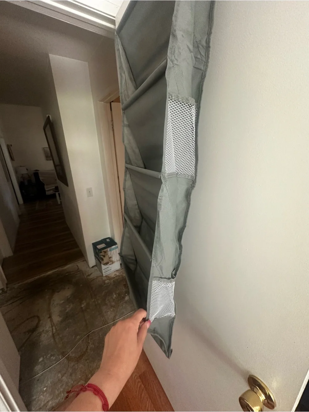 Over-the-Door Hanging Storage Organizer - Gray 5 Pockets